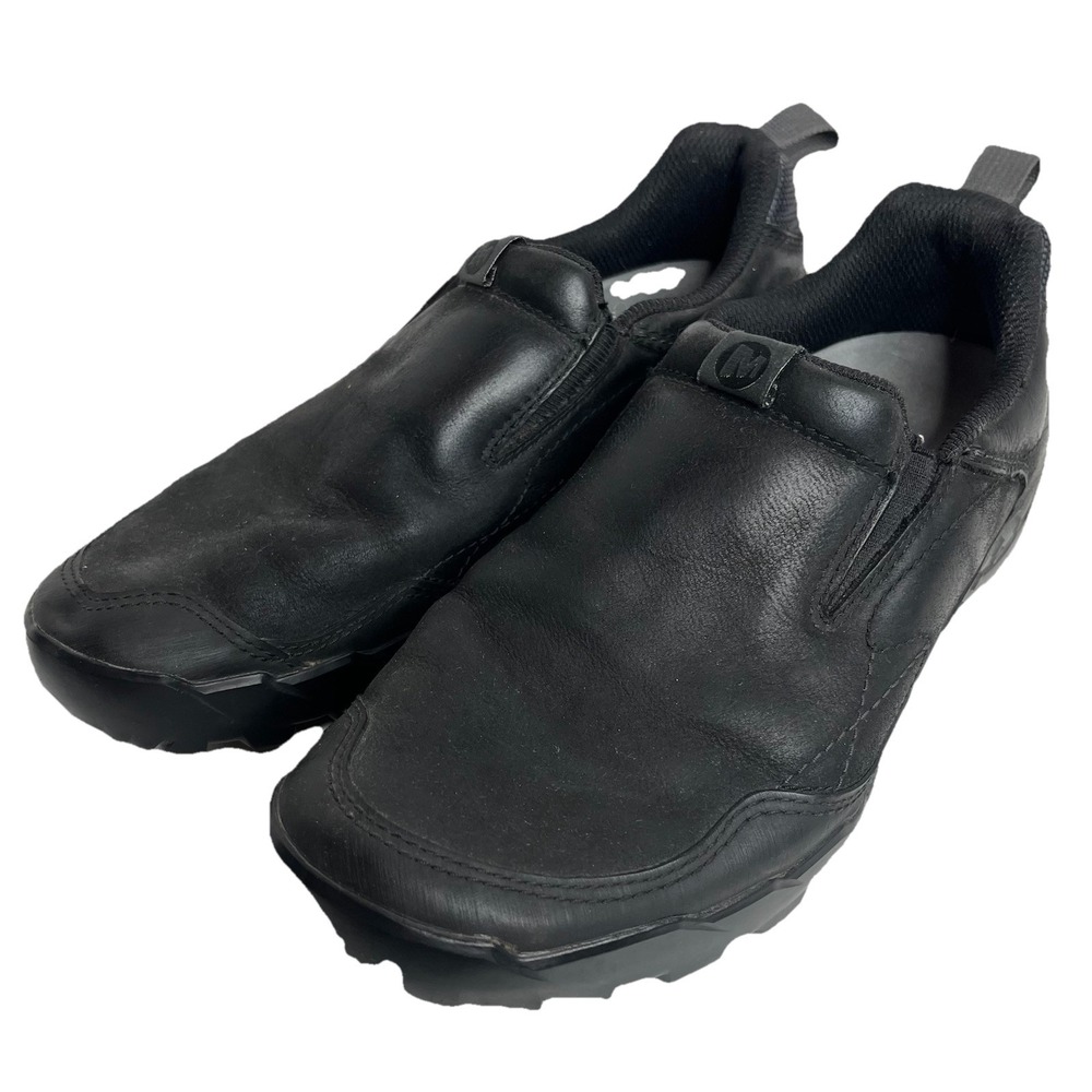 Merrell Shoes Men's 8 Black Leather Slip On Winter Casual Vibram Comfort